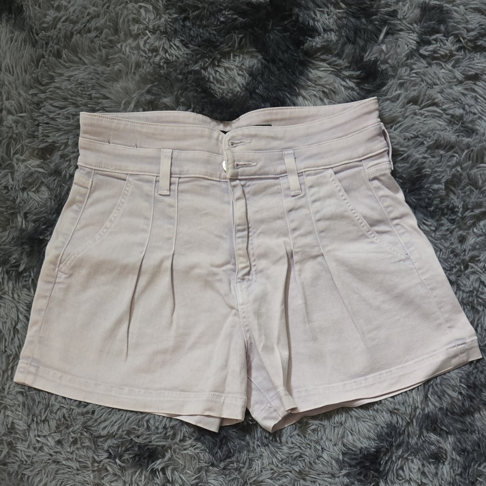 Veronica Beard High Waist Wash Lavender Denim Shorts